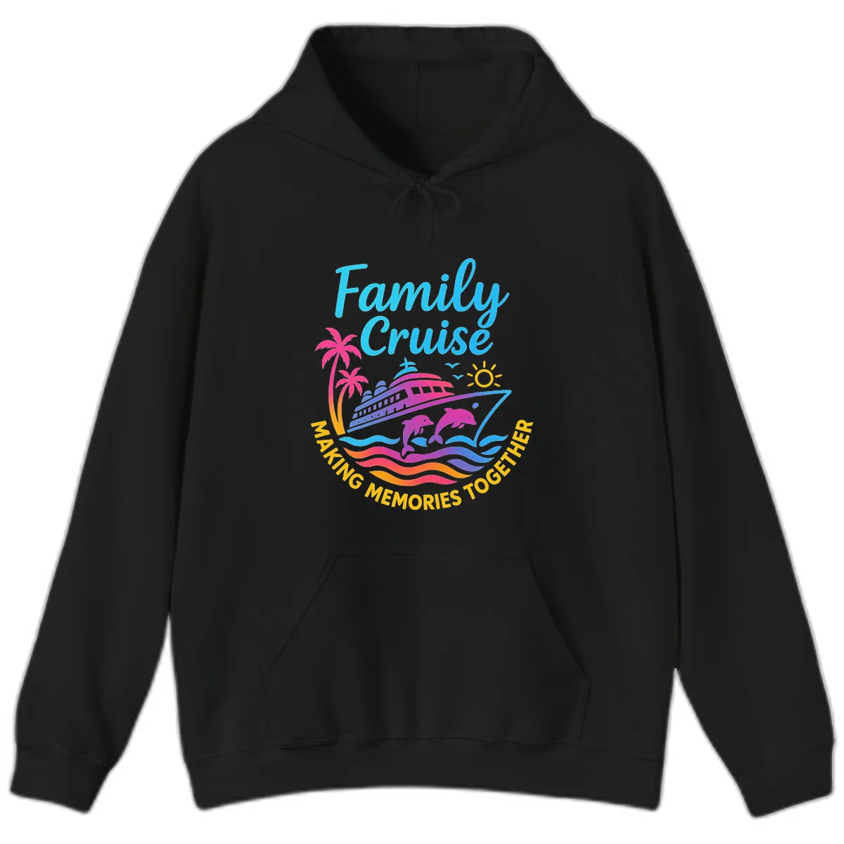 Making Memories Family Cruise Vacation Hoodie in Black