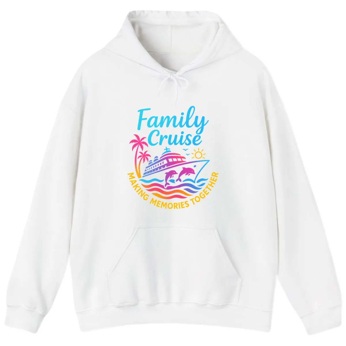 Making Memories Family Cruise Vacation Hoodie in White