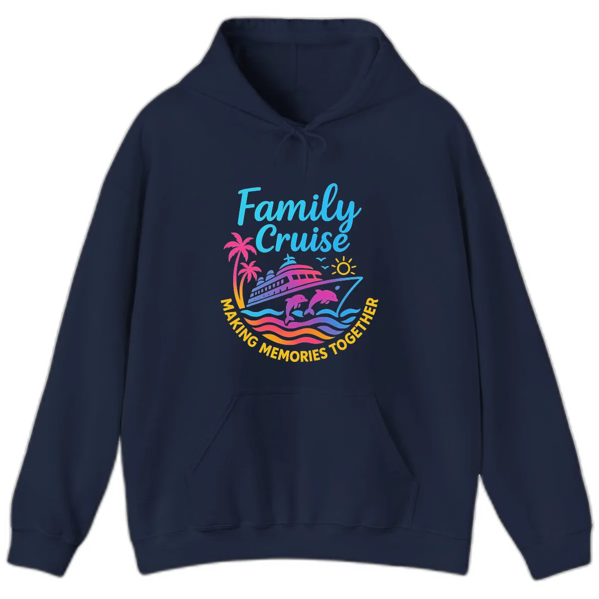 Making Memories Family Cruise Vacation Hoodie in Navy