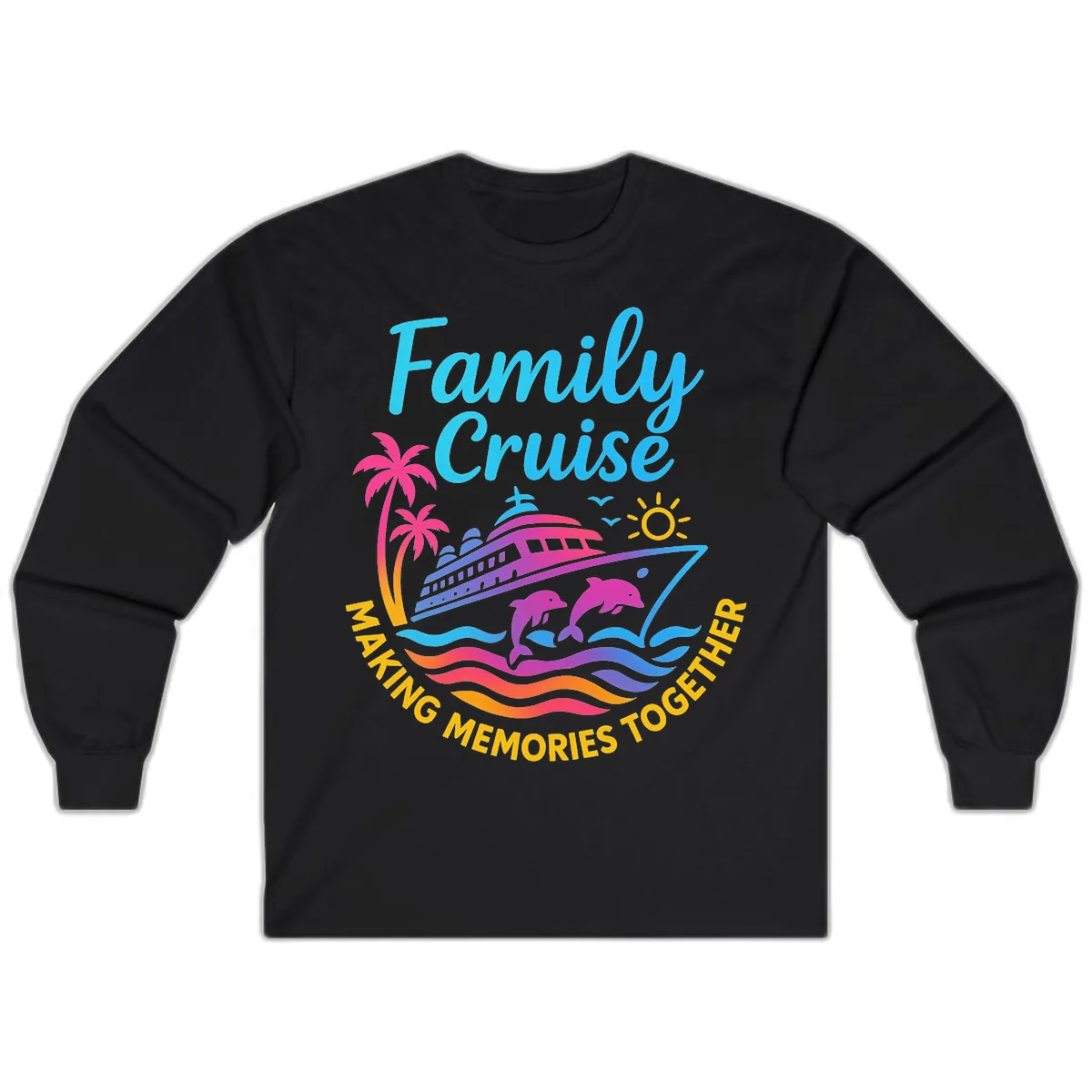 Making Memories Family Cruise Vacation Long Sleeve in Black
