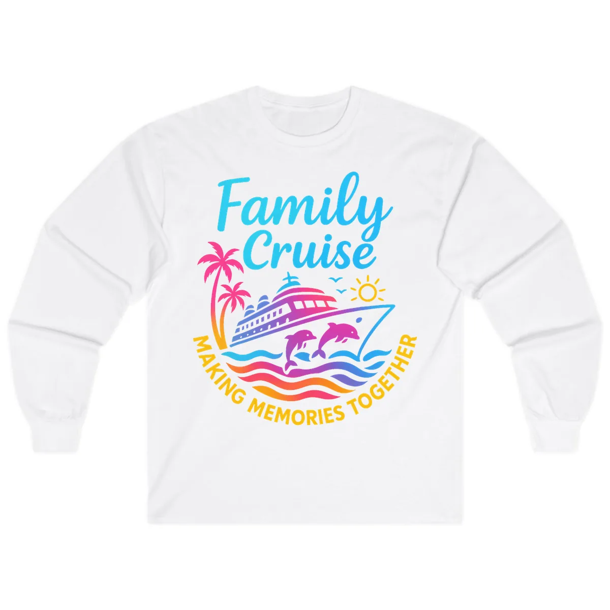 Making Memories Family Cruise Vacation Long Sleeve in White