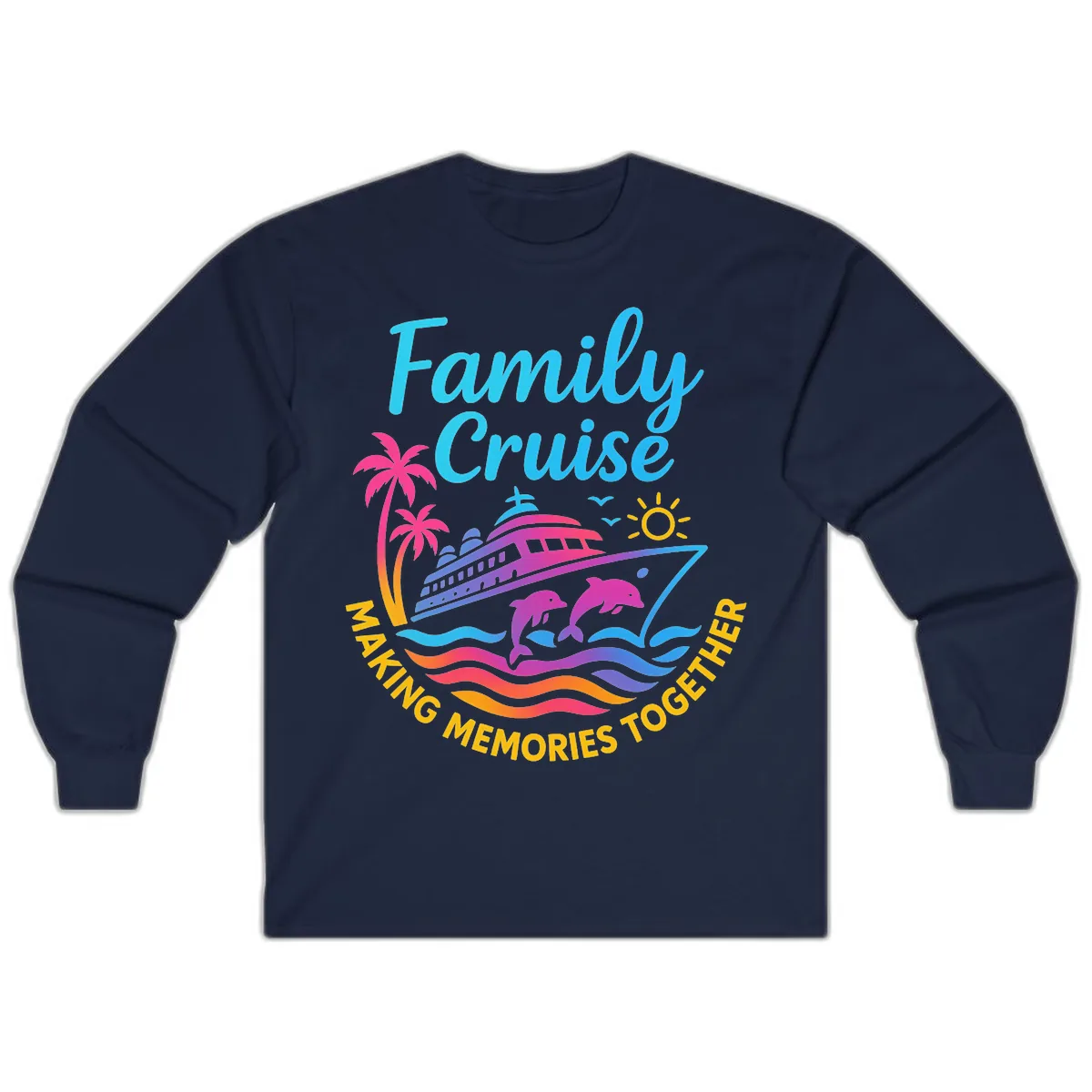 Making Memories Family Cruise Vacation Long Sleeve in Navy