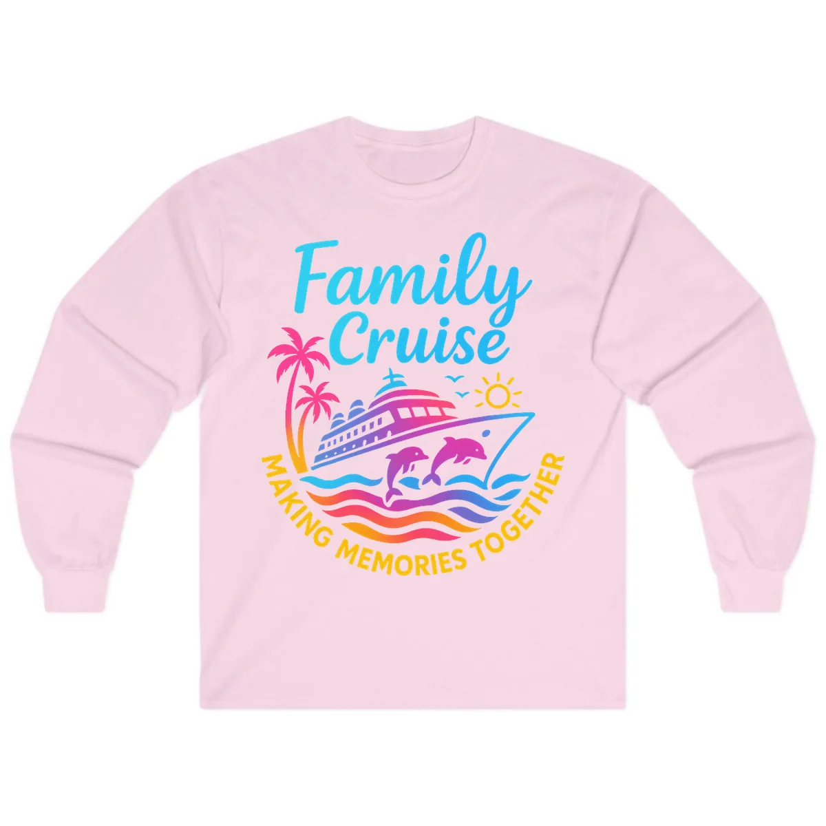 Making Memories Family Cruise Vacation Long Sleeve in Light Pink