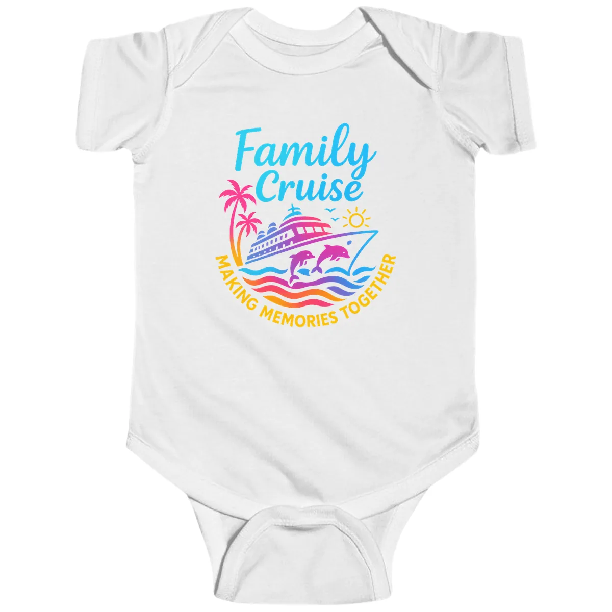 Making Memories Family Cruise Vacation Baby Onesie in White