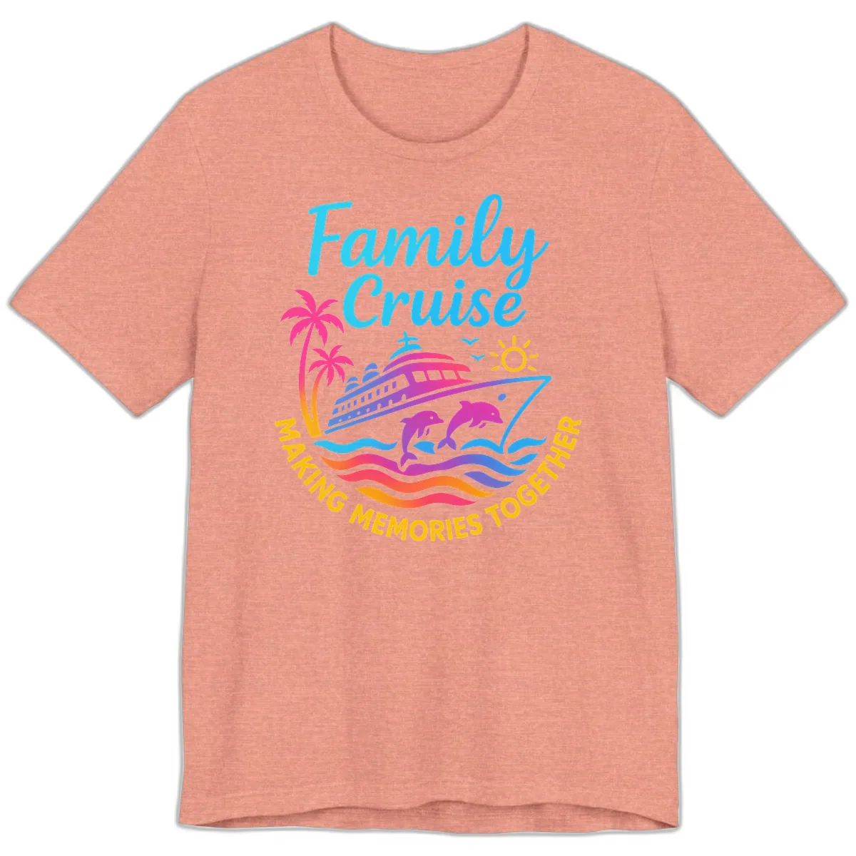 Making Memories Family Cruise Vacation Premium T-Shirt in Heather Sunset
