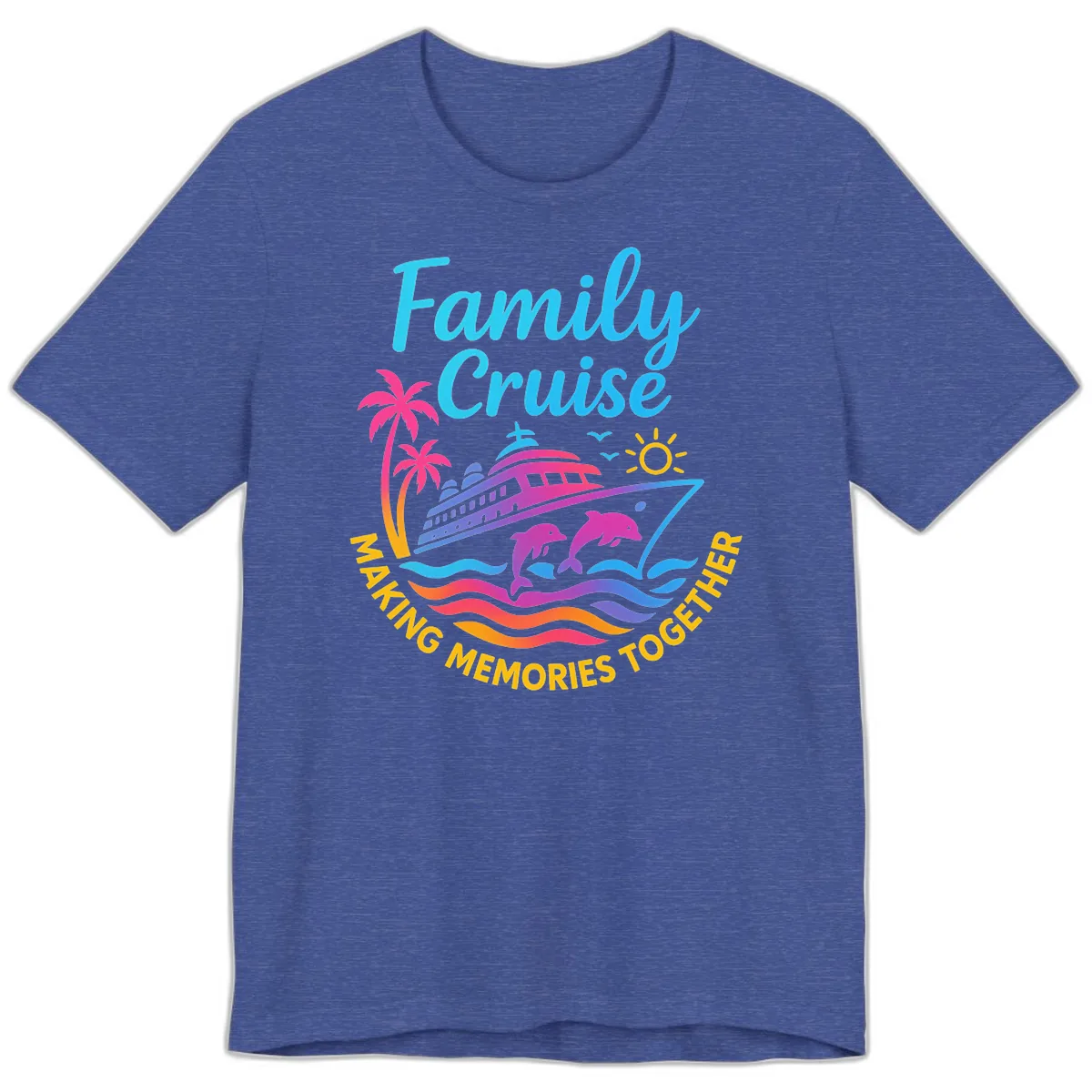Making Memories Family Cruise Vacation Premium T-Shirt in Heather True Royal