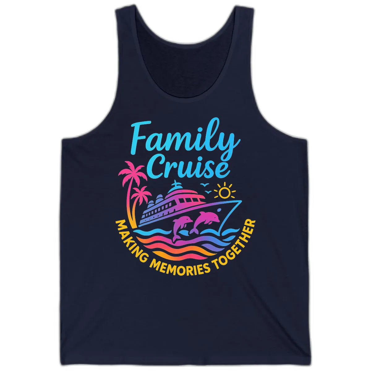 Making Memories Family Cruise Vacation Tank in Navy