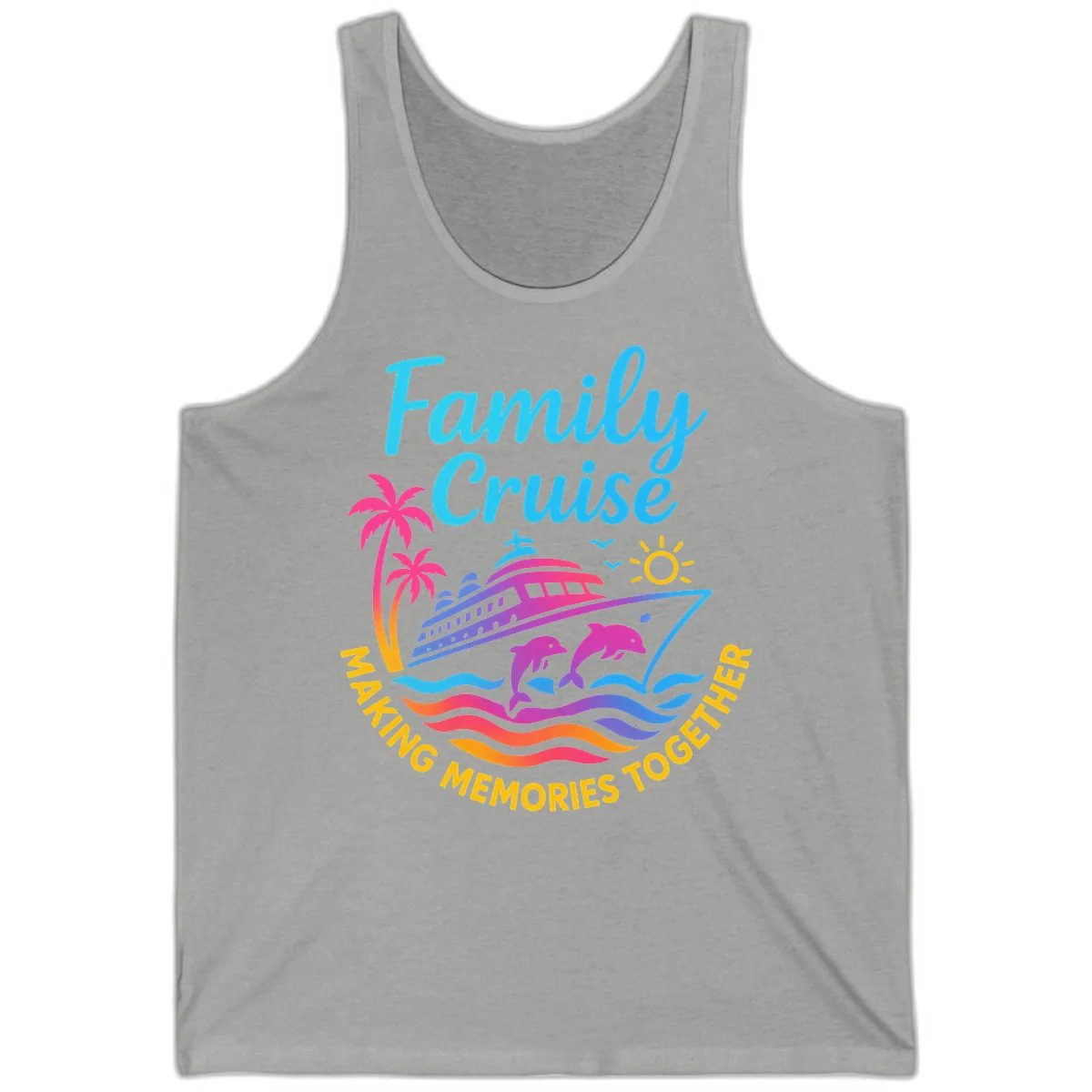 Making Memories Family Cruise Vacation Tank in Athletic Heather