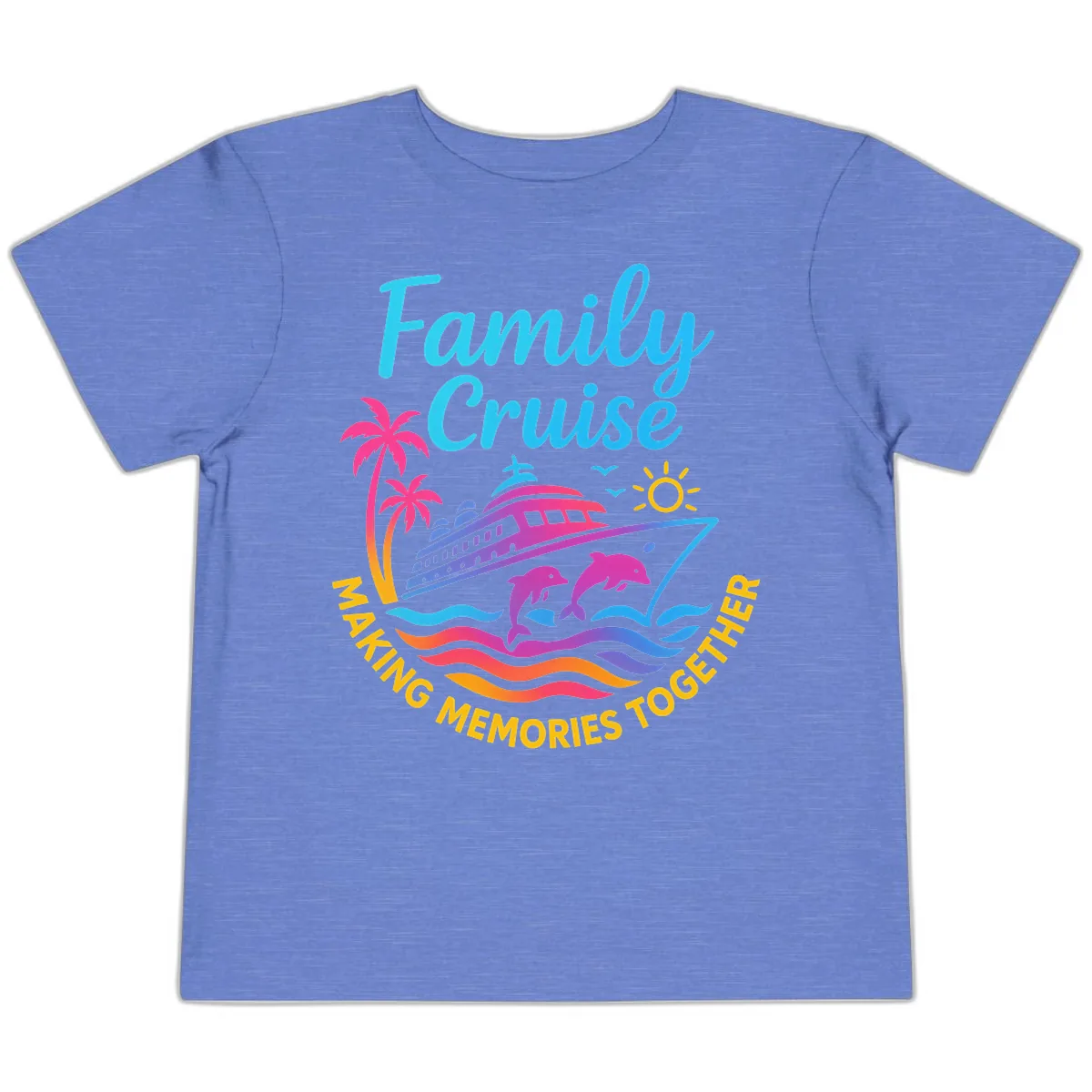 Making Memories Family Cruise Vacation Toddler T-Shirt in Heather Columbia Blue
