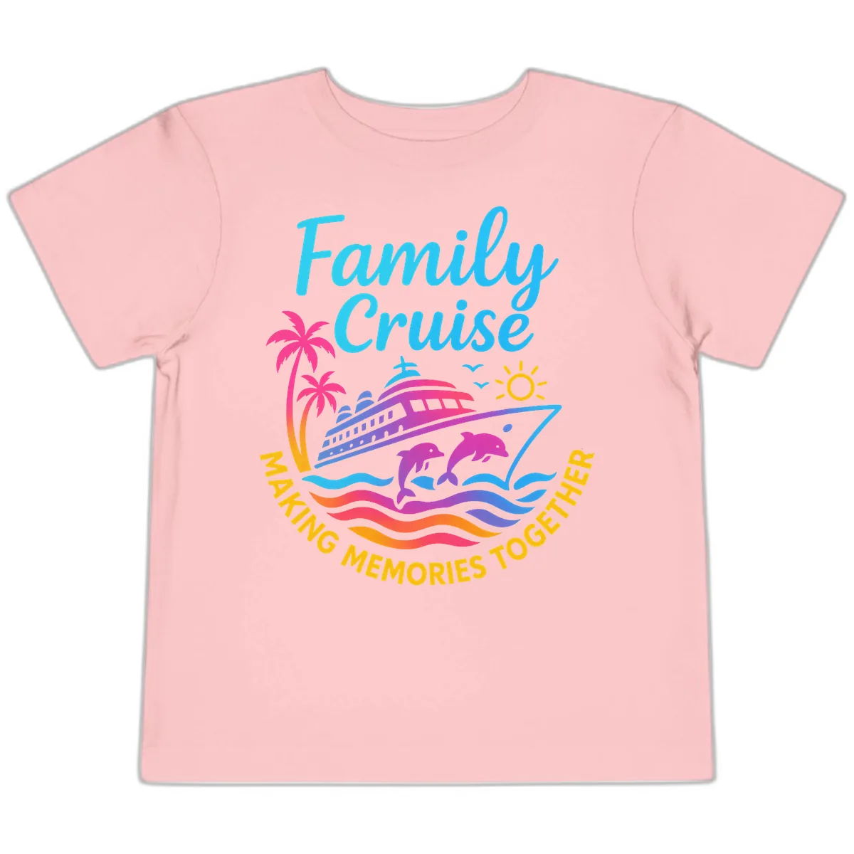 Making Memories Family Cruise Vacation Toddler T-Shirt in Pink