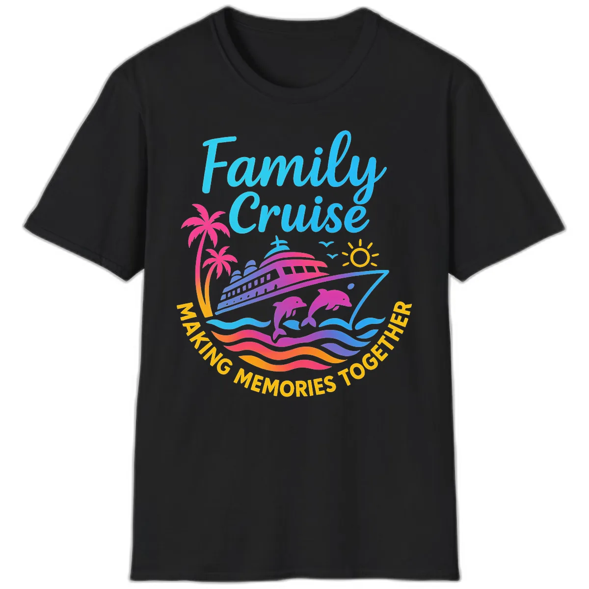 Making Memories Family Cruise Vacation T-Shirt in Black