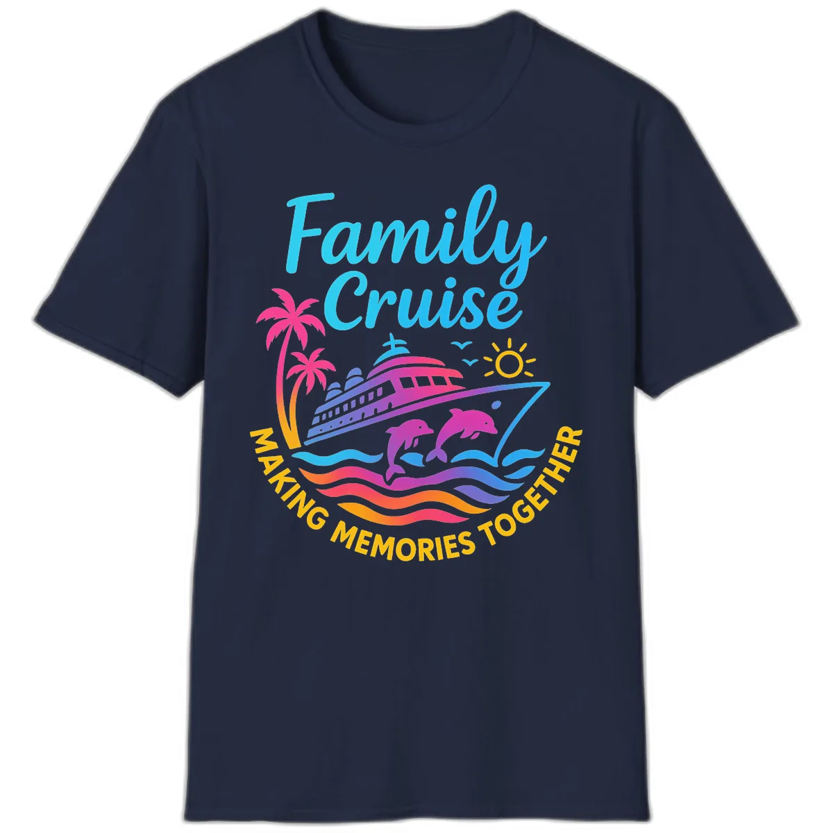 Making Memories Family Cruise Vacation T-Shirt in Navy
