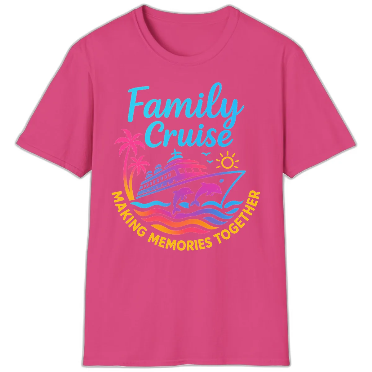 Making Memories Family Cruise Vacation T-Shirt in Heliconia