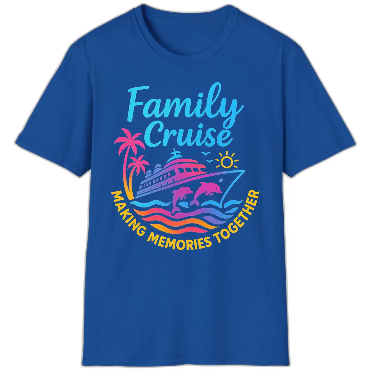 Making Memories Family Cruise Vacation T-Shirt in Royal