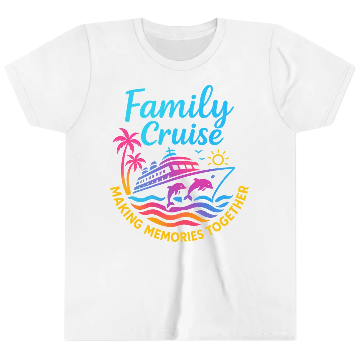 Making Memories Family Cruise Vacation Youth T-Shirt in White