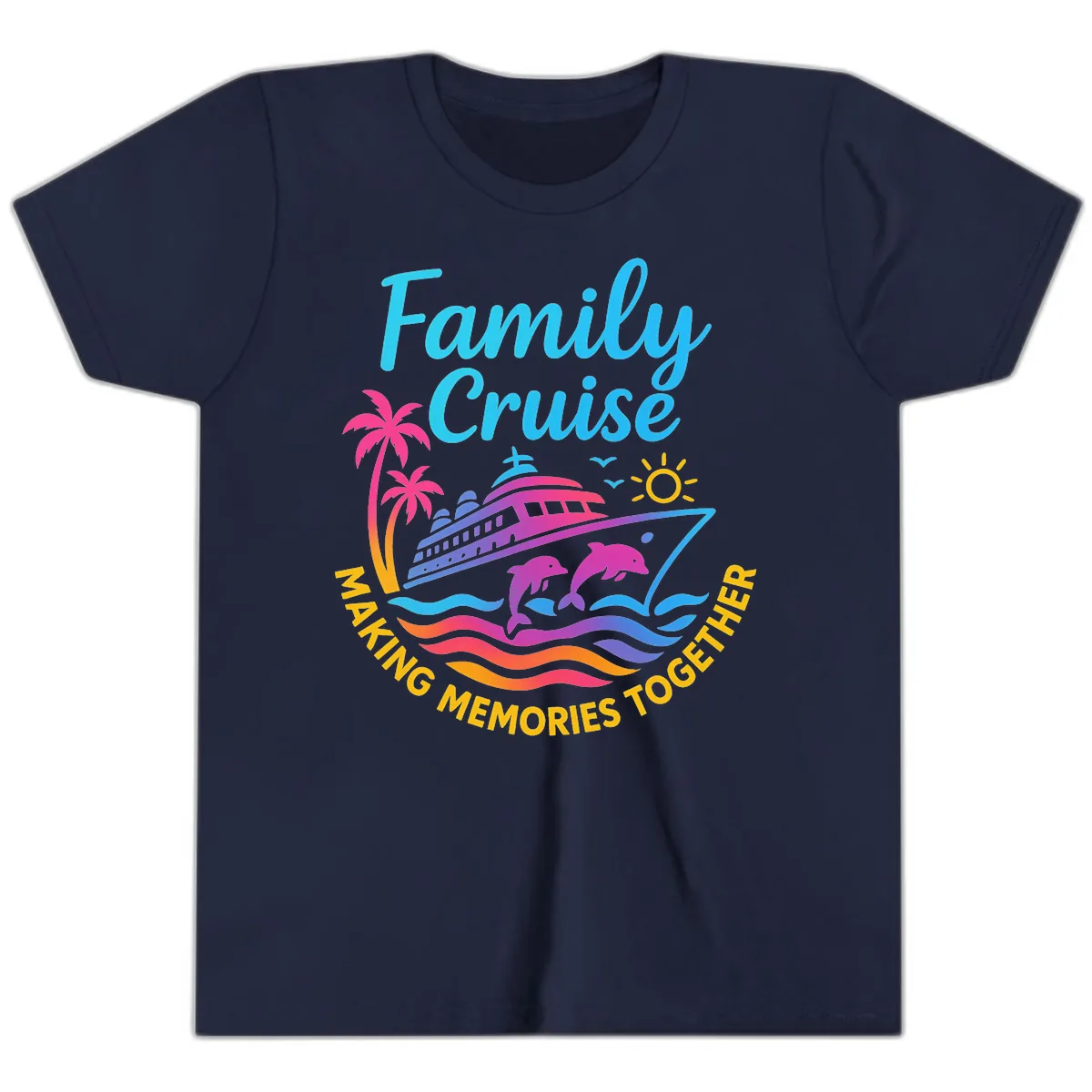 Making Memories Family Cruise Vacation Youth T-Shirt in Navy