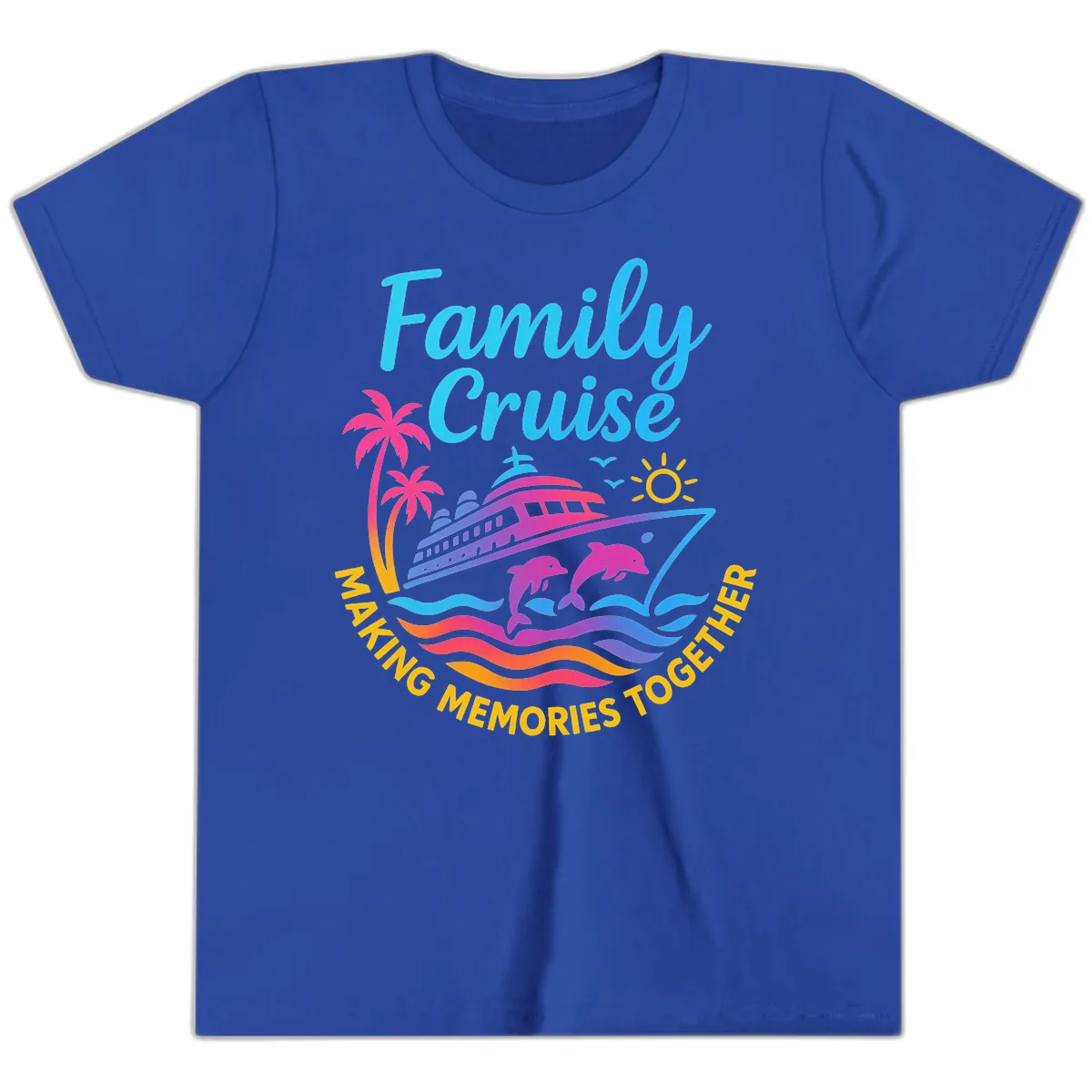Making Memories Family Cruise Vacation Youth T-Shirt in True Royal