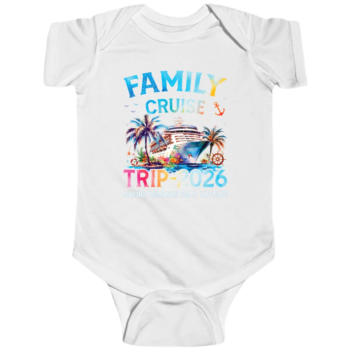 Family Cruise Trip 2026 Making Memories A Lifetime Baby Onesie in White