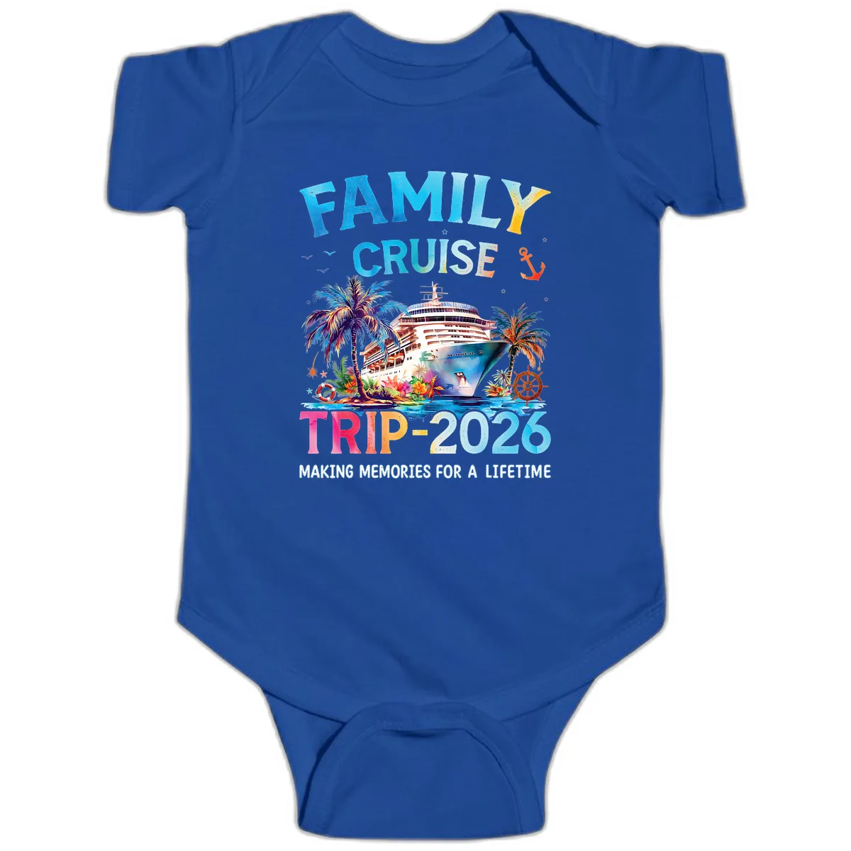 Family Cruise Trip 2026 Making Memories A Lifetime Baby Onesie in Royal