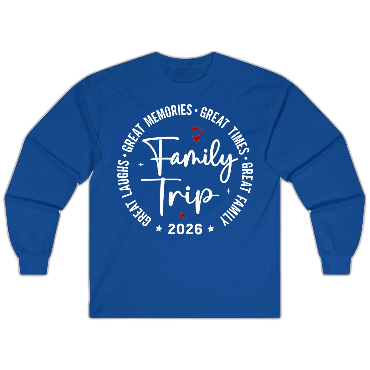 Family Trip 2026 Great Memories Badge Long Sleeve in Royal