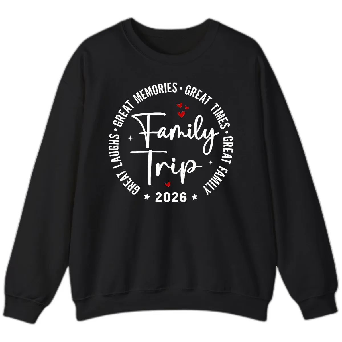 Family Trip 2026 Great Memories Badge Sweatshirt in Black