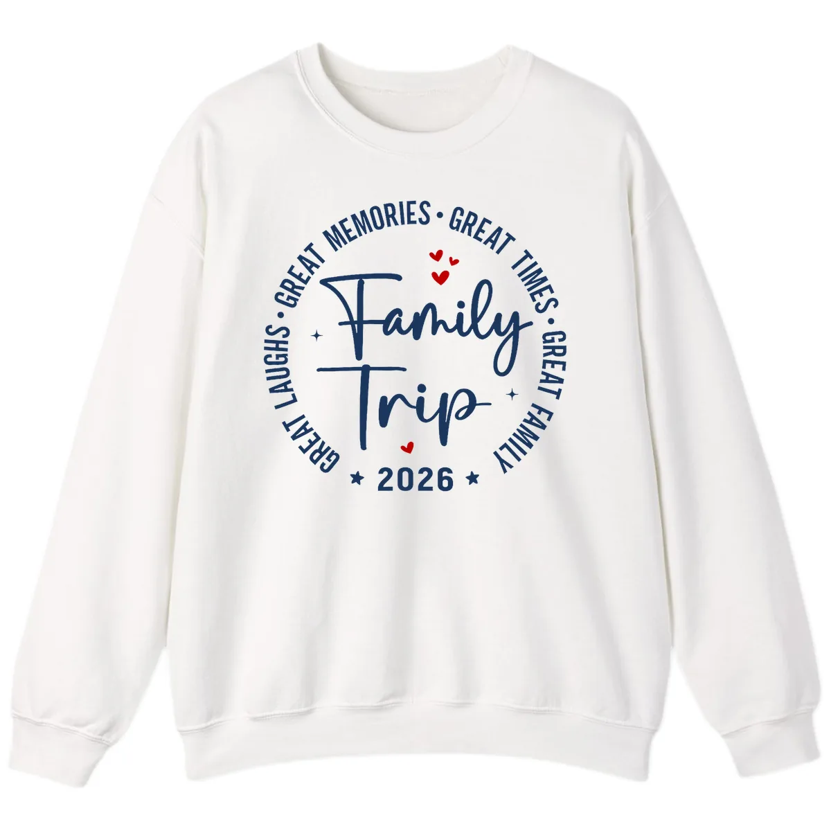 Family Trip 2026 Great Memories Badge Sweatshirt in White