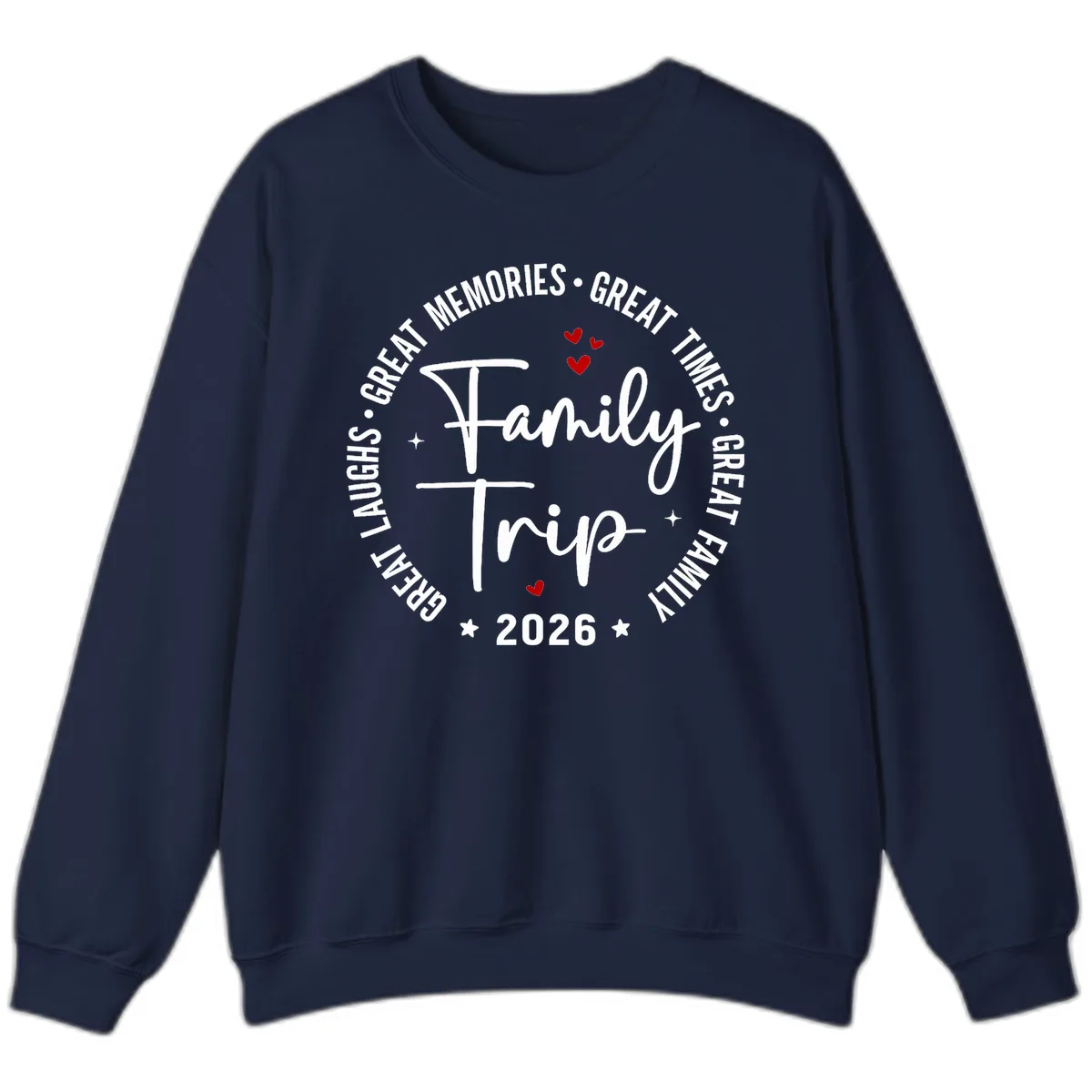 Family Trip 2026 Great Memories Badge Sweatshirt in Navy