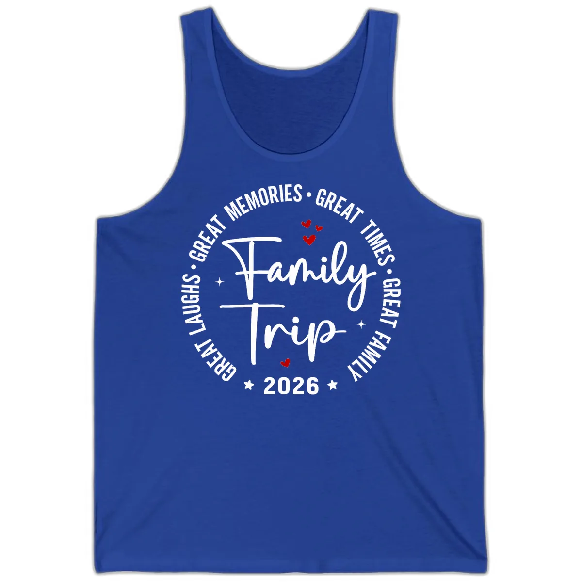 Family Trip 2026 Great Memories Badge Tank in True Royal