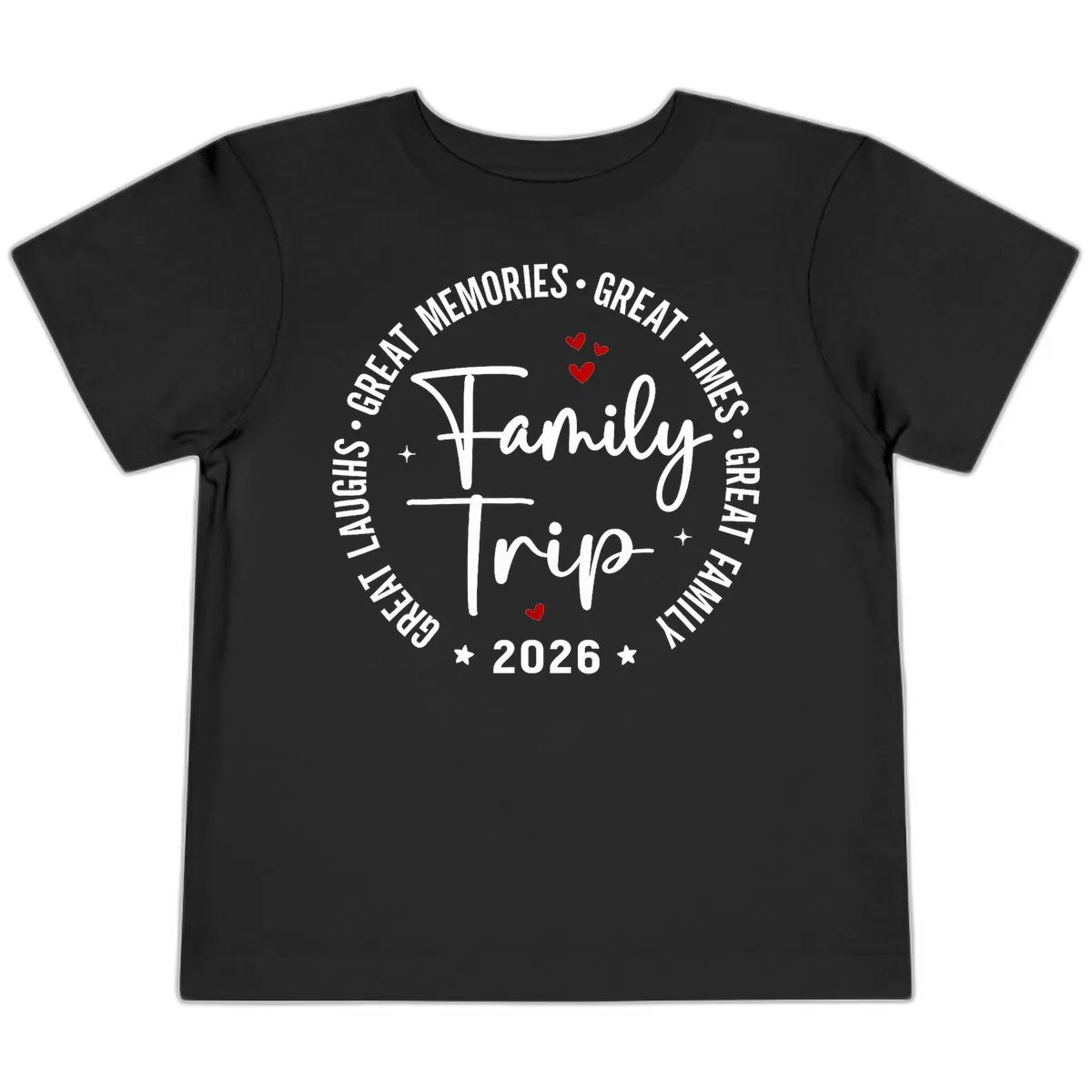 Family Trip 2026 Great Memories Badge Toddler T-Shirt in Black