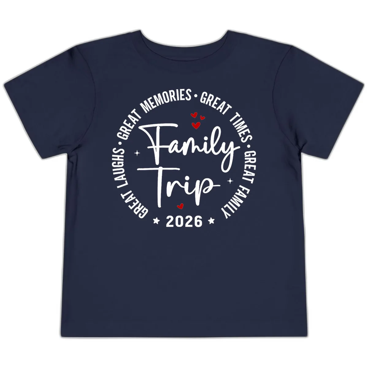 Family Trip 2026 Great Memories Badge Toddler T-Shirt in Navy
