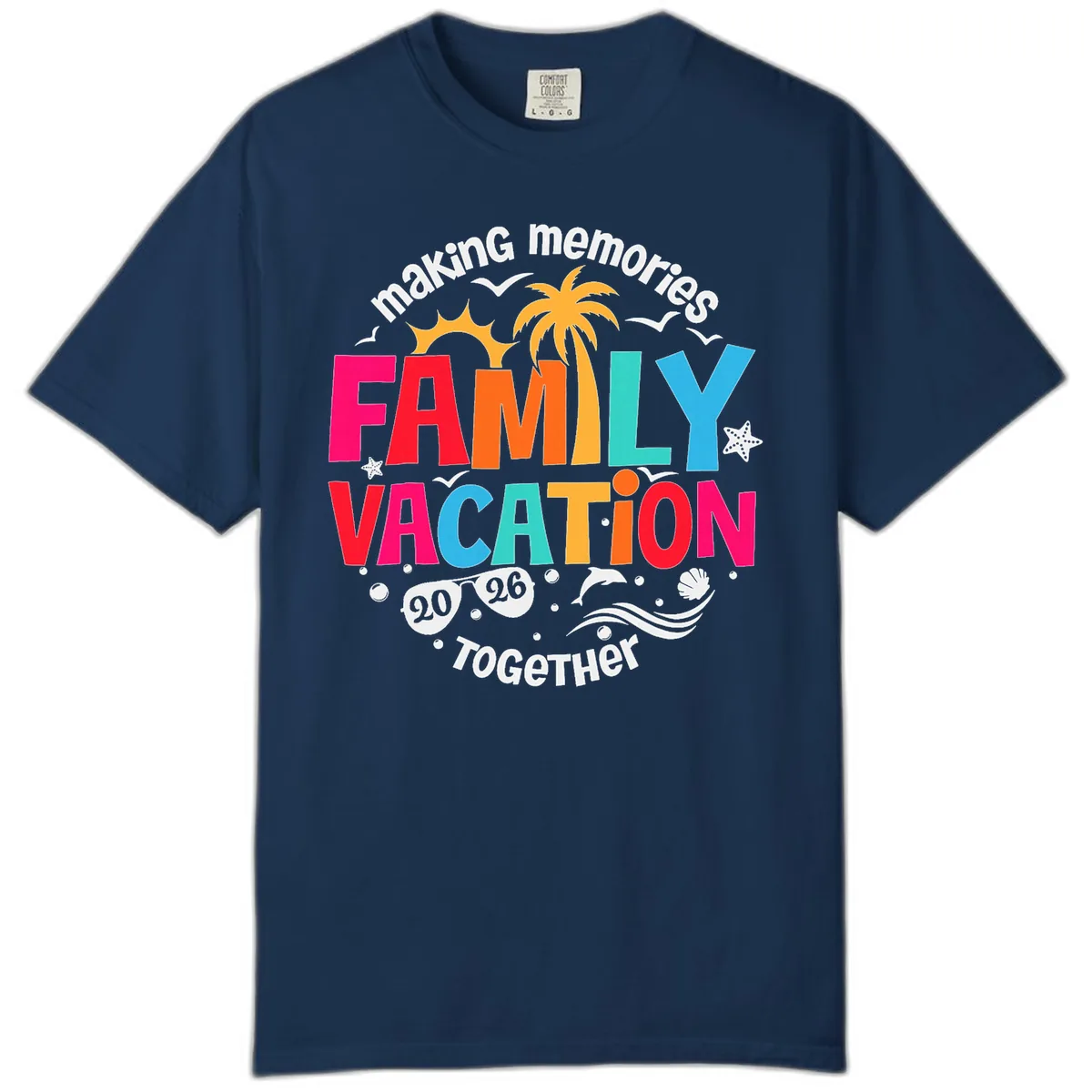 Making Memories Family Vacation 2026 Beach Trip Comfort Color in Navy