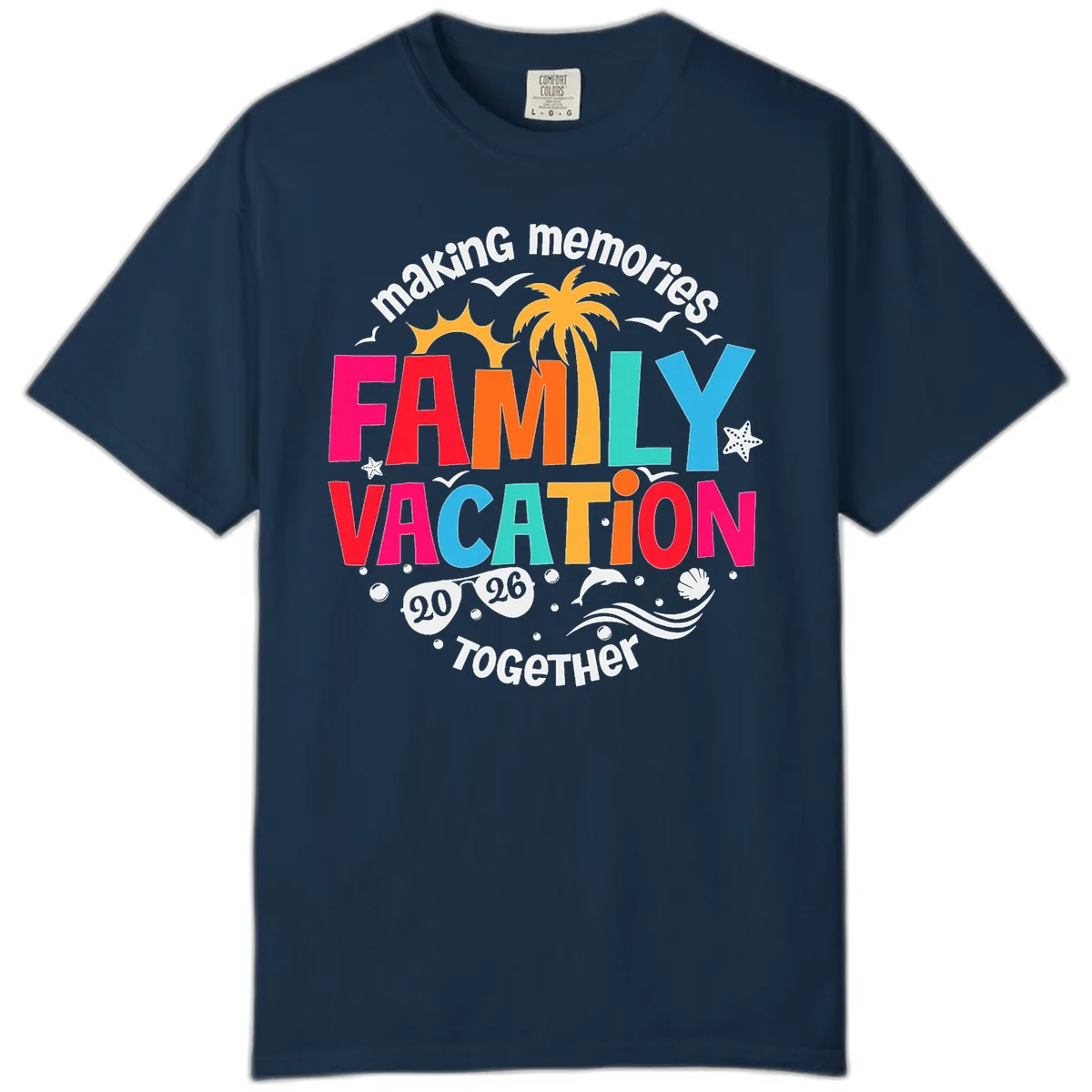 Making Memories Family Vacation 2026 Beach Trip Comfort Color in True Navy