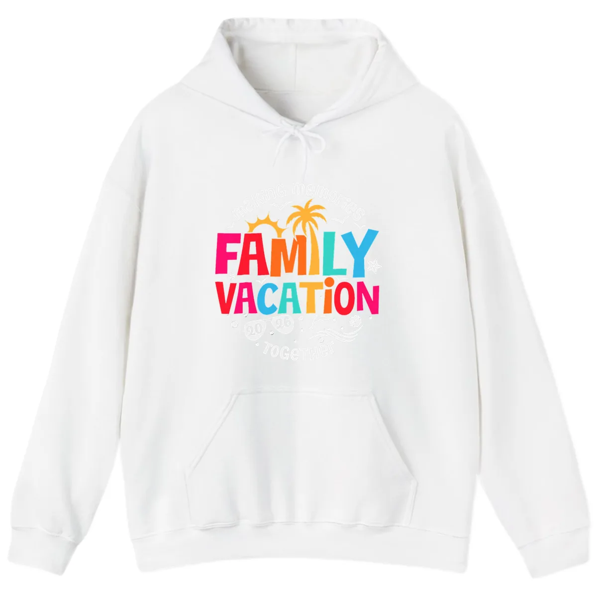 Making Memories Family Vacation 2026 Beach Trip Hoodie in White