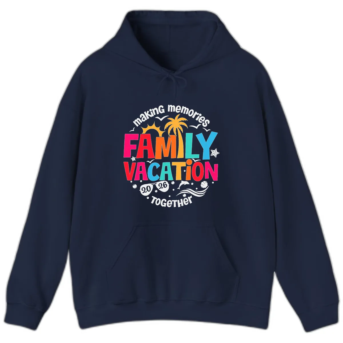 Making Memories Family Vacation 2026 Beach Trip Hoodie in Navy
