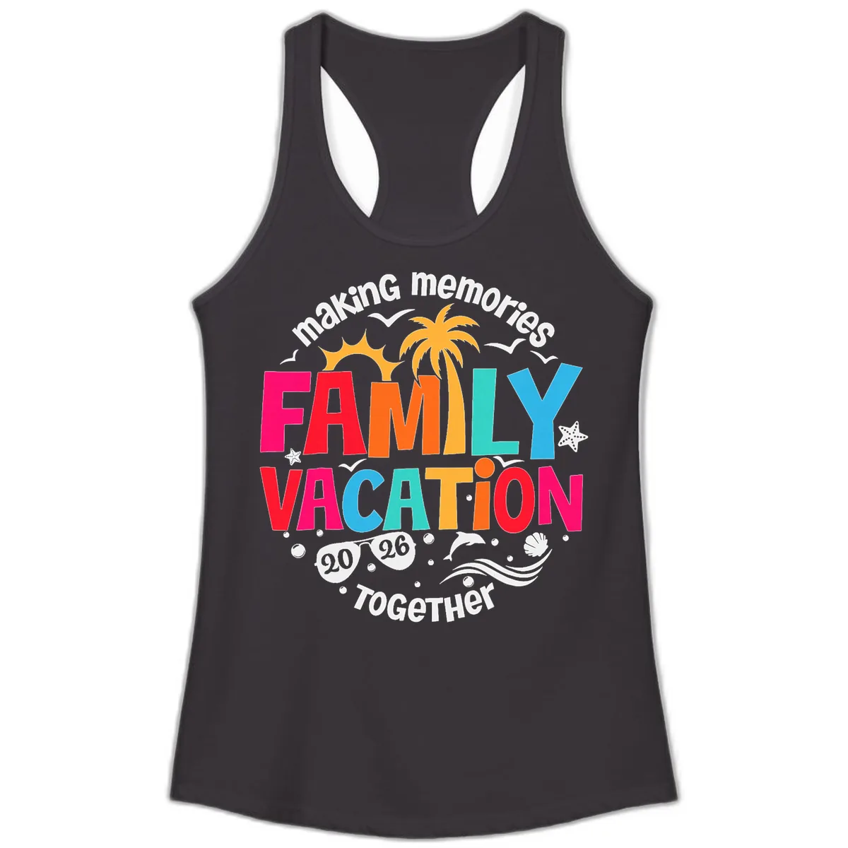 Making Memories Family Vacation 2026 Beach Trip Ladies Tank in Black
