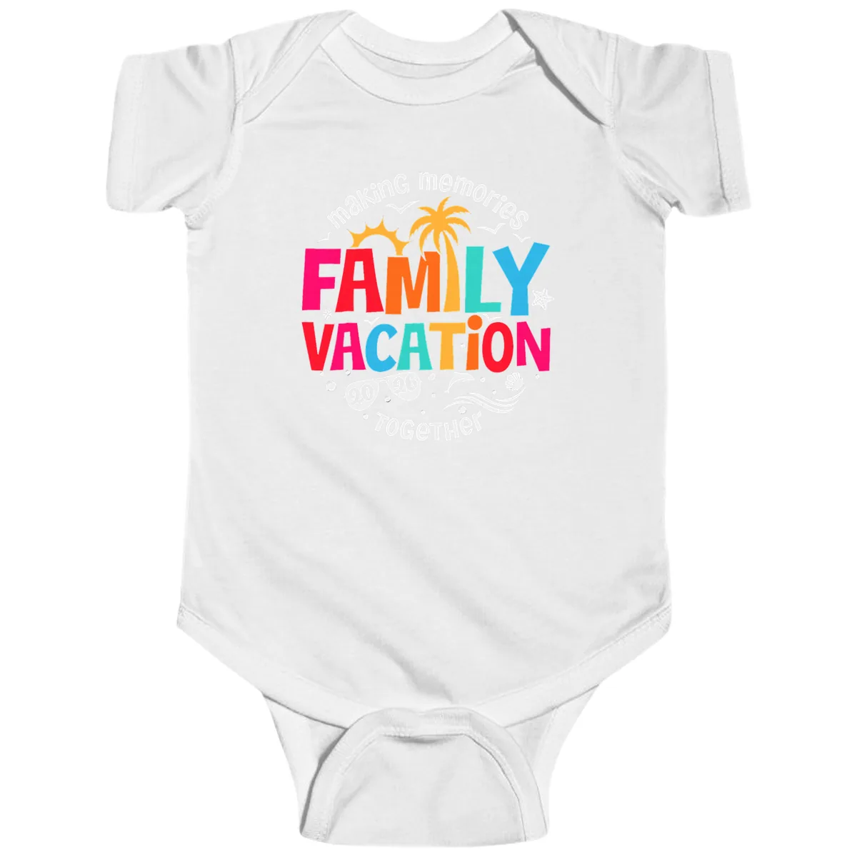 Making Memories Family Vacation 2026 Beach Trip Baby Onesie in White