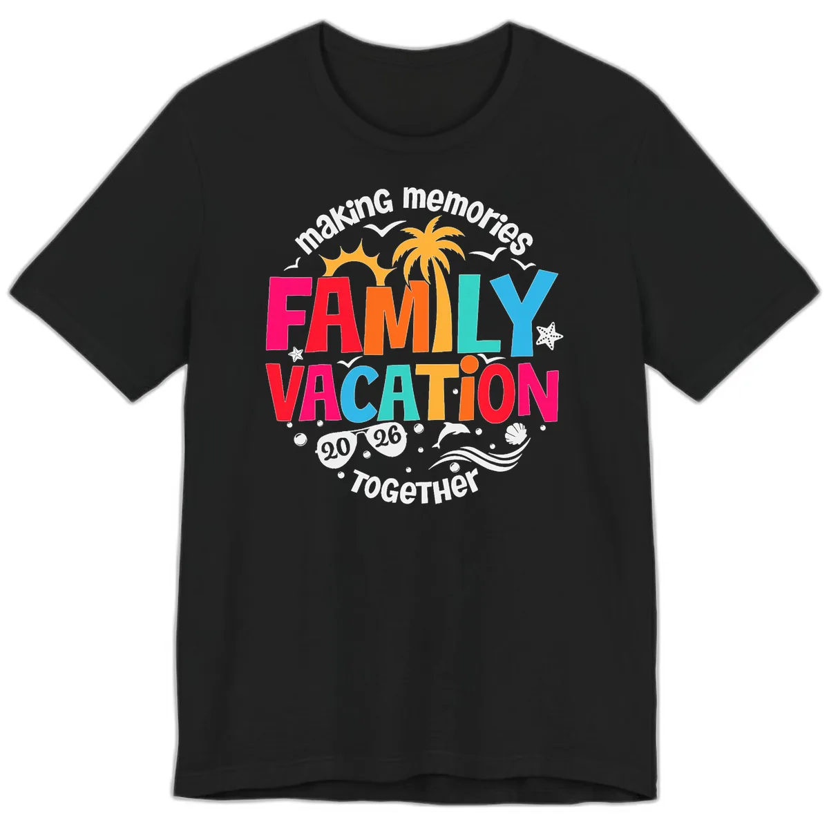 Making Memories Family Vacation 2026 Beach Trip Premium T-Shirt in Black