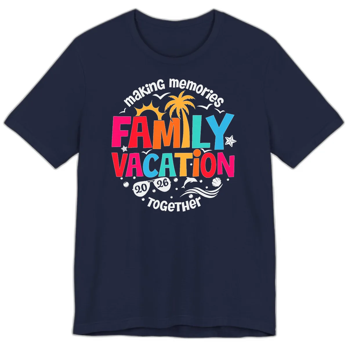 Making Memories Family Vacation 2026 Beach Trip Premium T-Shirt in Navy