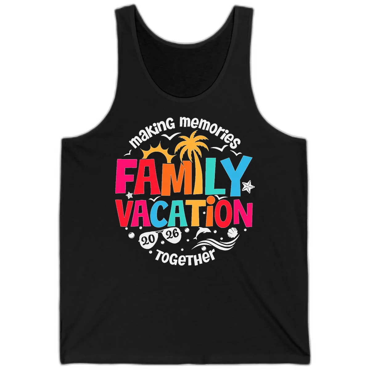Making Memories Family Vacation 2026 Beach Trip Tank in Black