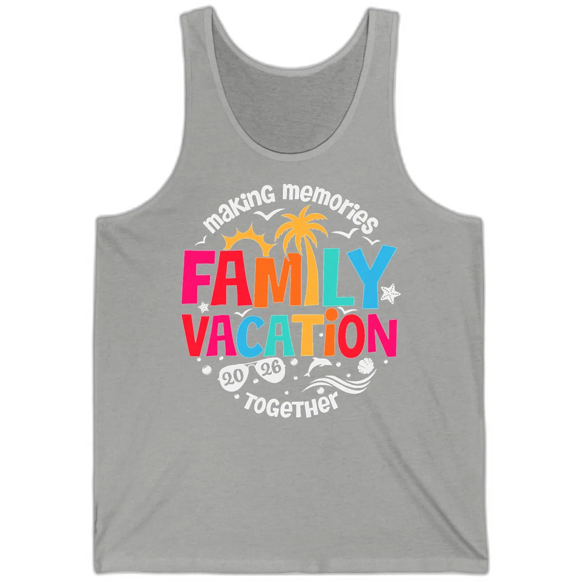 Making Memories Family Vacation 2026 Beach Trip Tank in Athletic Heather