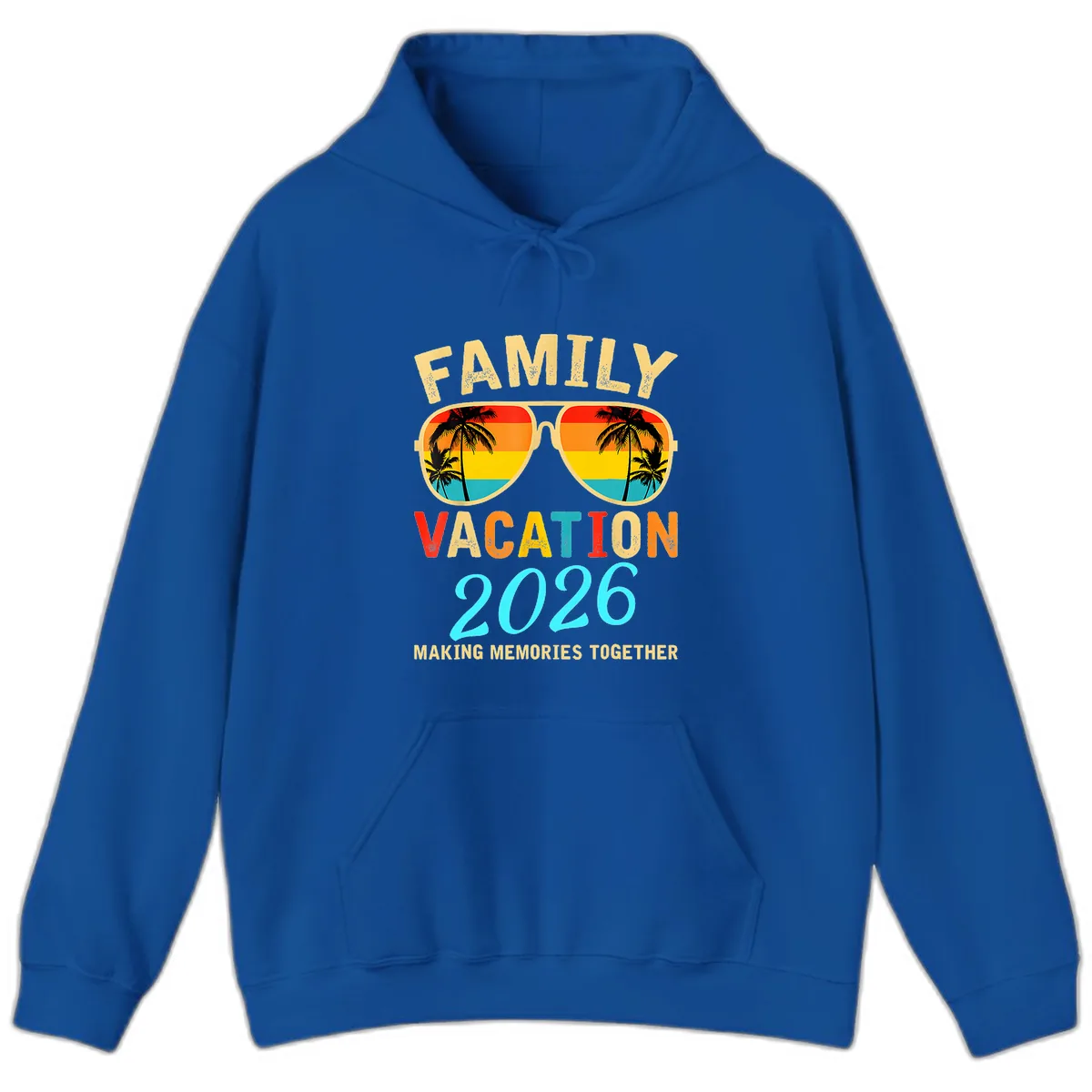 Family Vacation 2026 Sunglasses Beach Design Hoodie in Royal