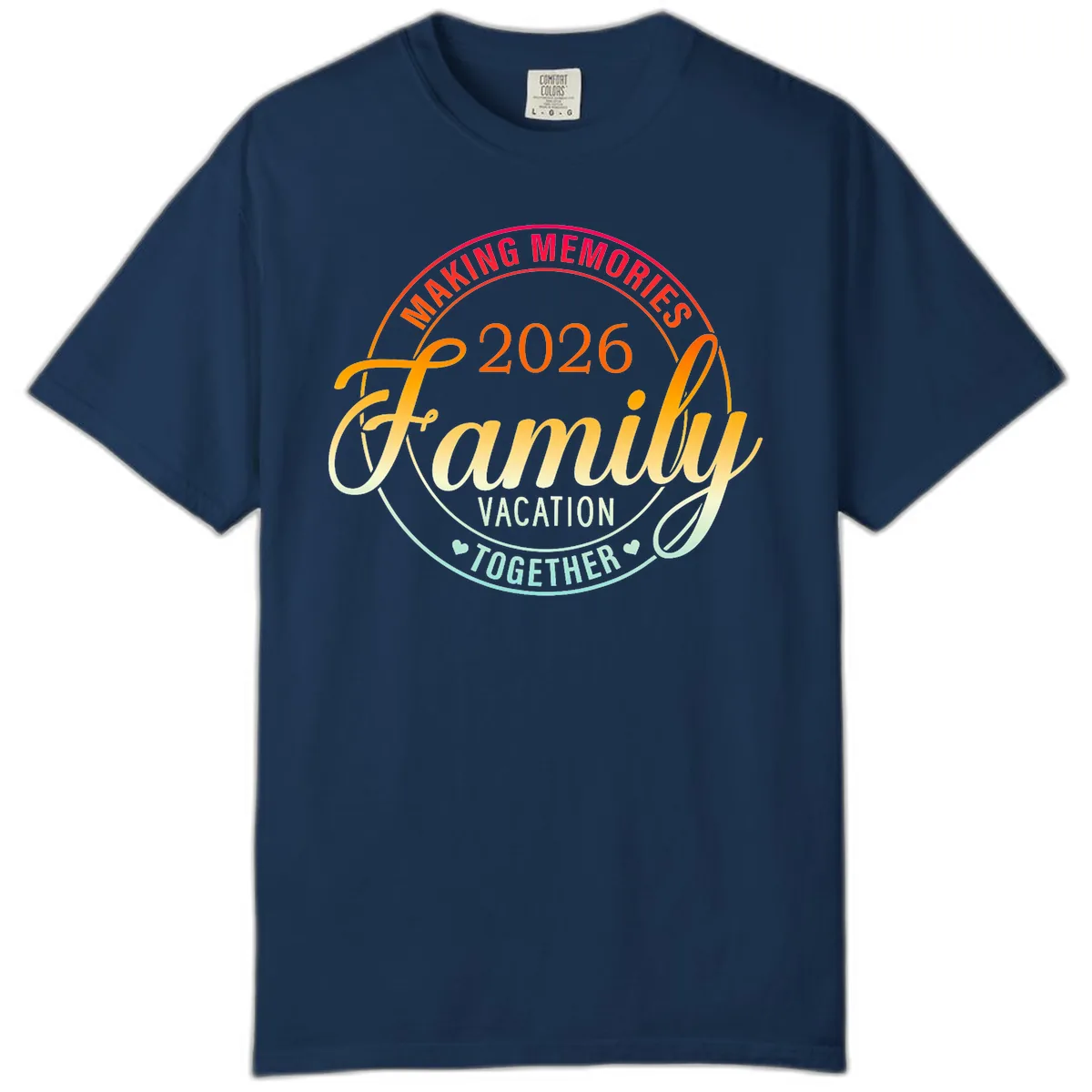 Making Memories 2026 Family Vacation Together Comfort Color in Navy