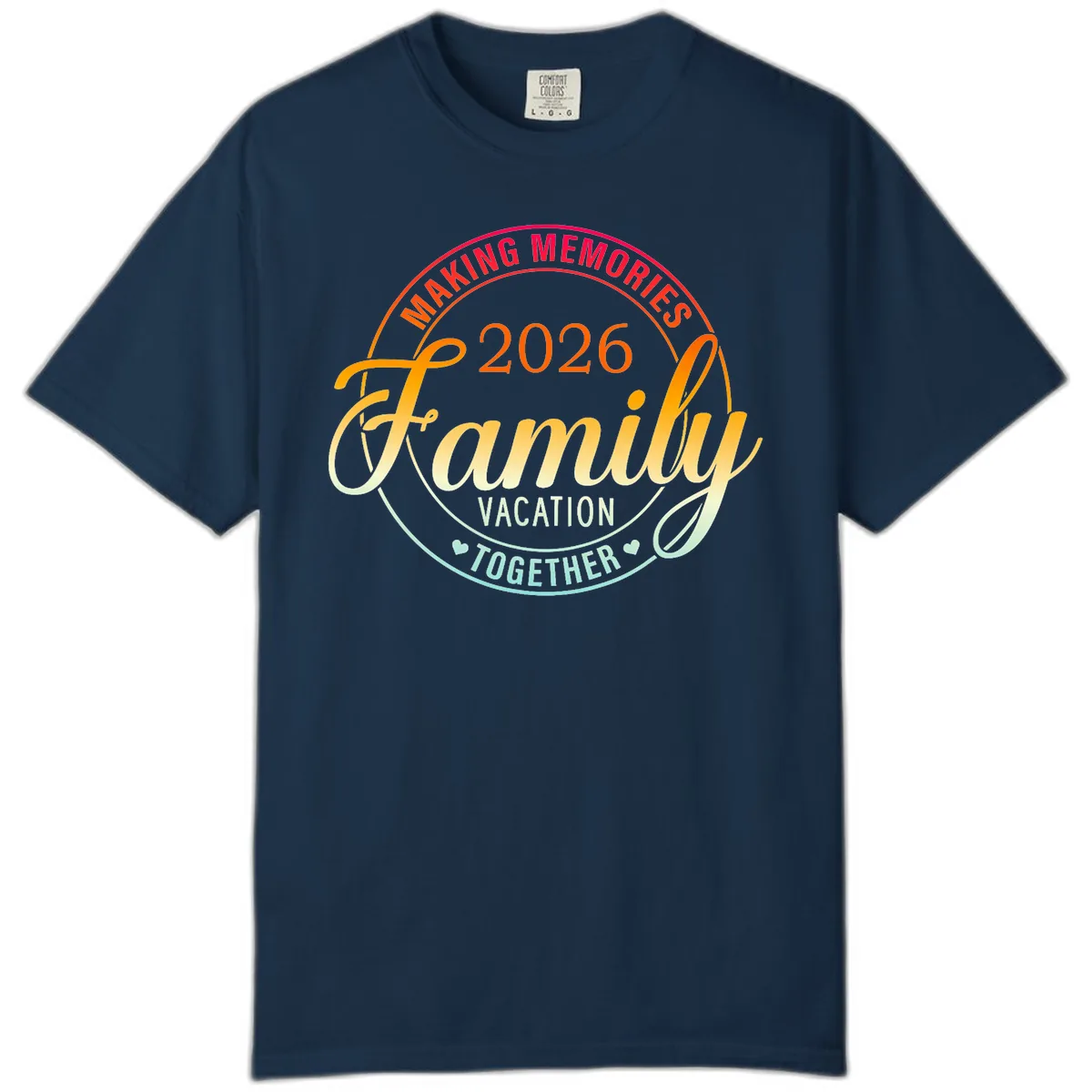 Making Memories 2026 Family Vacation Together Comfort Color in True Navy