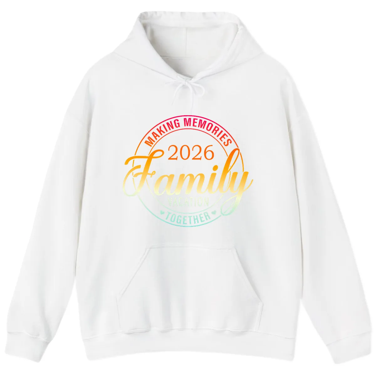 Making Memories 2026 Family Vacation Together Hoodie in White