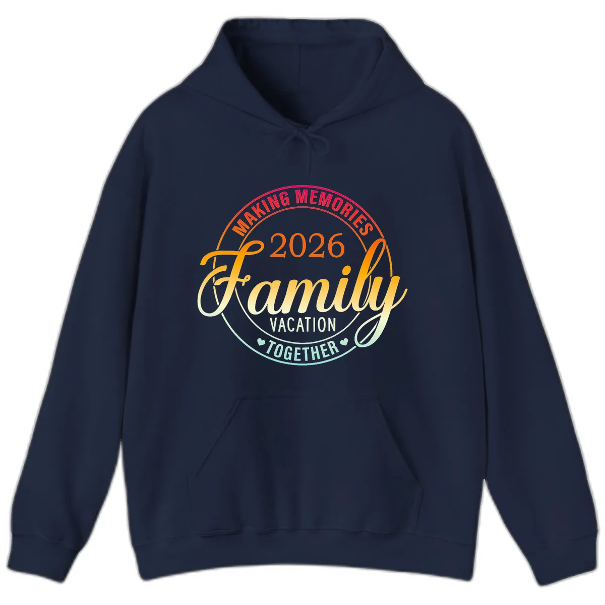 Making Memories 2026 Family Vacation Together Hoodie in Navy