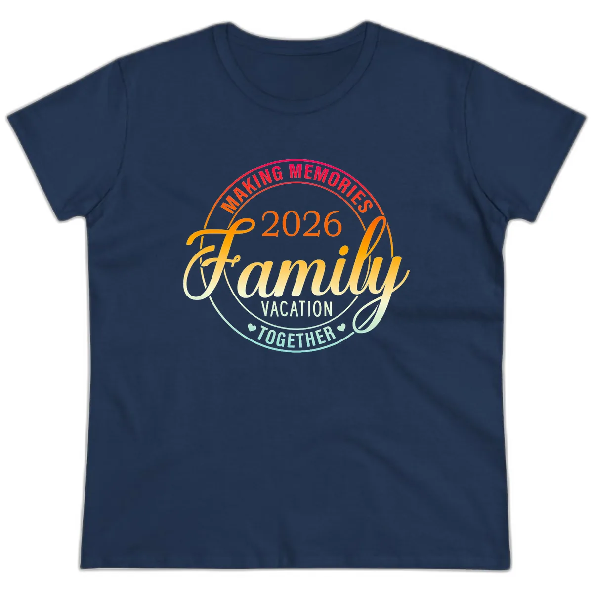 Making Memories 2026 Family Vacation Together Ladies Tee in Navy