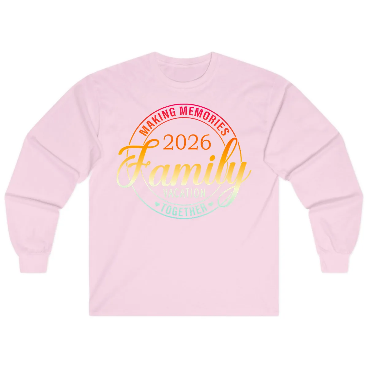 Making Memories 2026 Family Vacation Together Long Sleeve in Light Pink