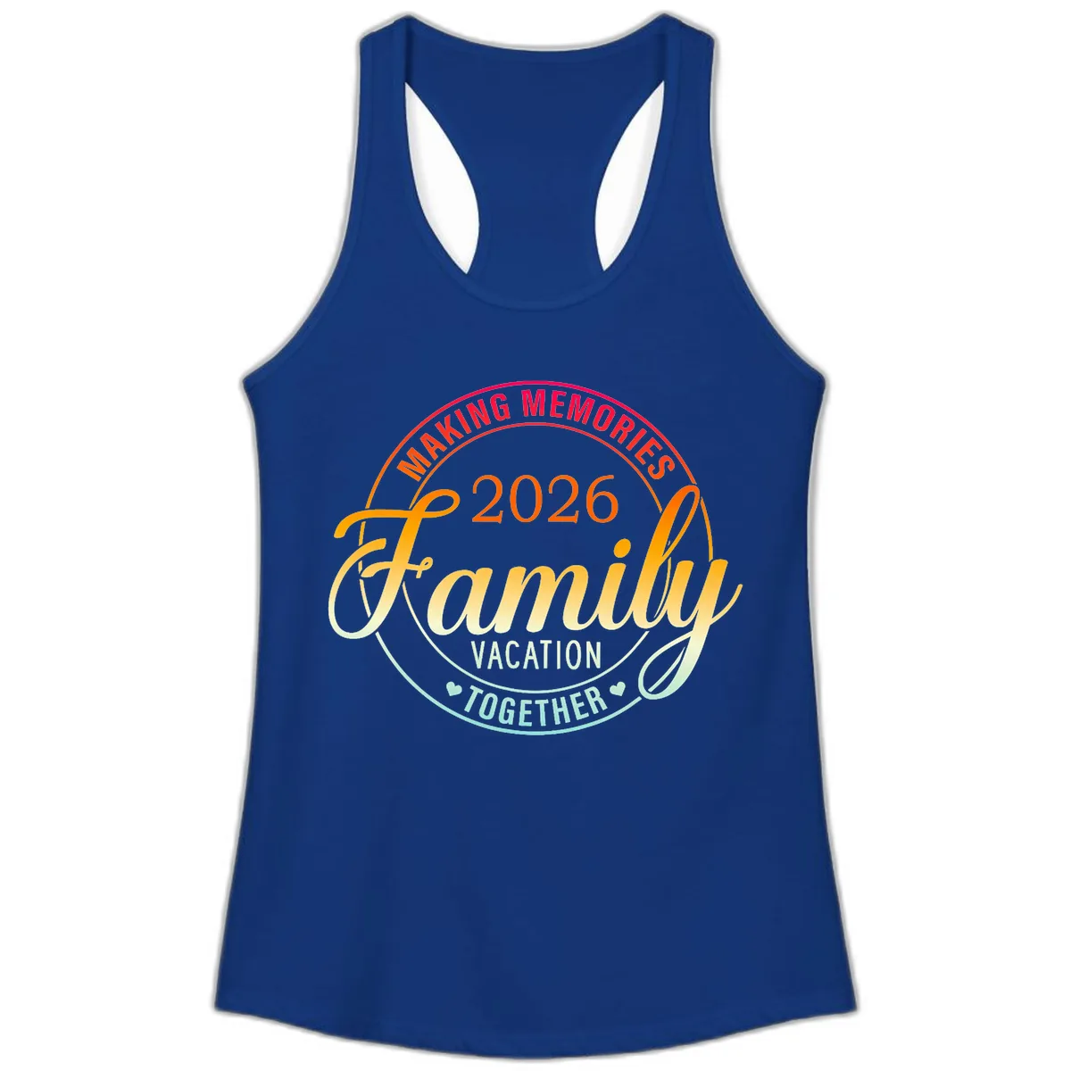 Making Memories 2026 Family Vacation Together Ladies Tank in Solid Royal