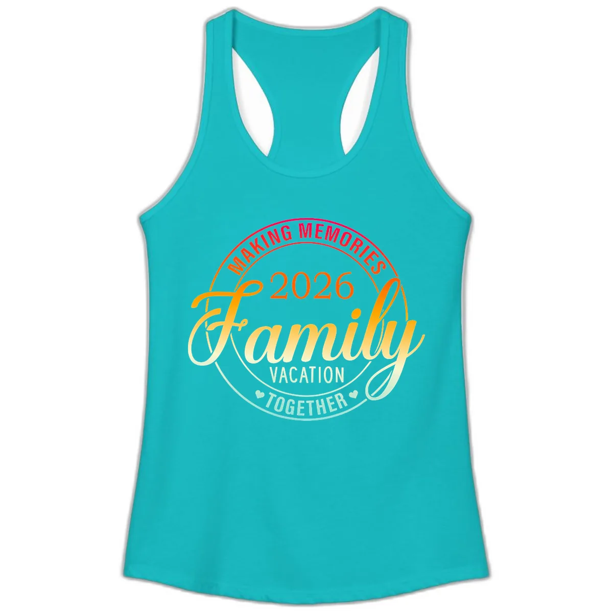 Making Memories 2026 Family Vacation Together Ladies Tank in Tahiti Blue