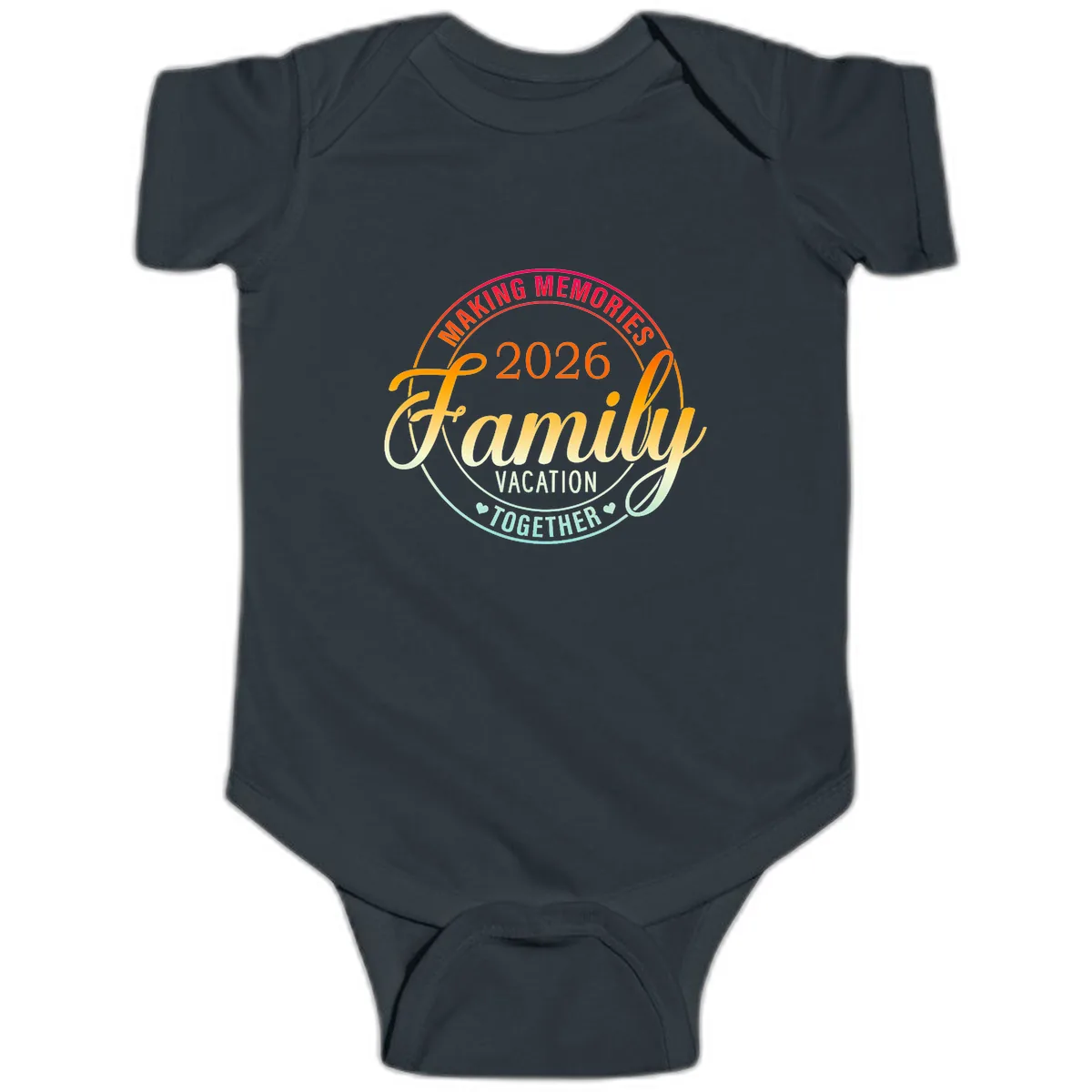 Making Memories 2026 Family Vacation Together Baby Onesie in Black
